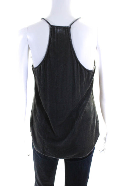 Cami NYC Womens Spaghetti Strap Lace Trim Velvet Tank Top Gray Size Extra Small