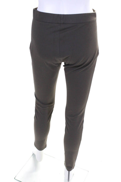 Elie Tahari Womens Faux Leather Elastic Waist Mid-Rise Skinny Pants Gray Size 26