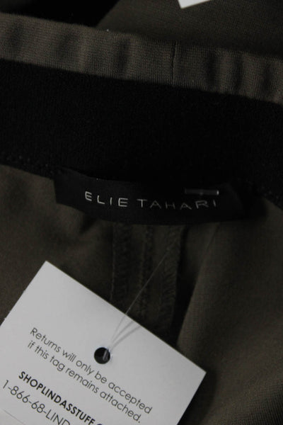 Elie Tahari Womens Faux Leather Elastic Waist Mid-Rise Skinny Pants Gray Size 26