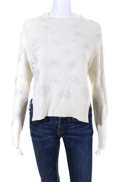 3.1 Phillip Lim Womens Spotted Pattern Knit Pullover Sweater Cream Gray Size M