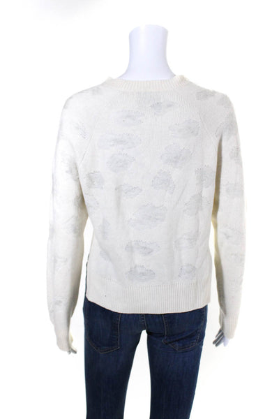 3.1 Phillip Lim Womens Spotted Pattern Knit Pullover Sweater Cream Gray Size M