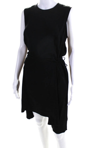Theory Womens Lace Up Keyhole Back Sleeveless Fit & Flare Dress Black Size 6