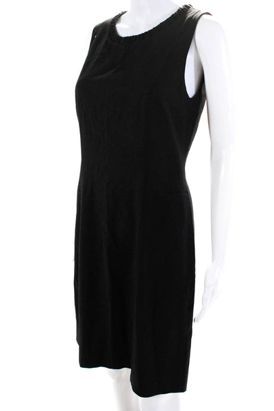 Armani Collezioni Women's Round Neck Sleeveless A-Line Mini Dress Black Size 8