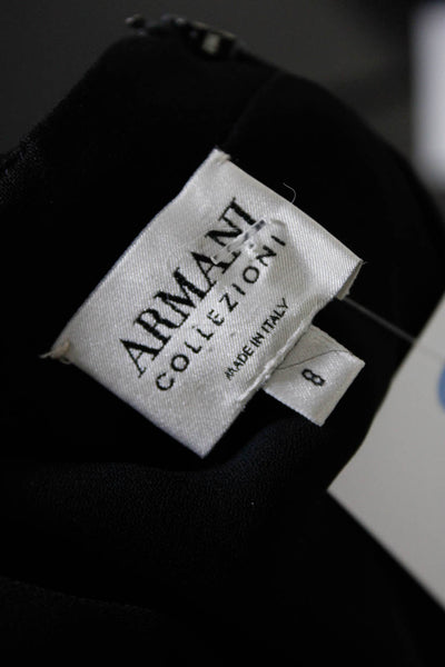 Armani Collezioni Women's Round Neck Sleeveless A-Line Mini Dress Black Size 8