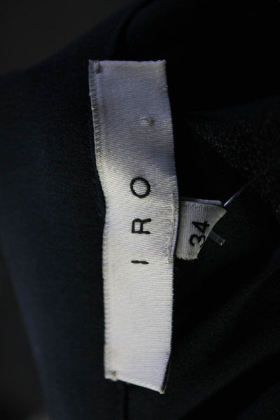 IRO Womens Sheer Paneled Long Sleeved Button Down Shirt Blue Black Size 34