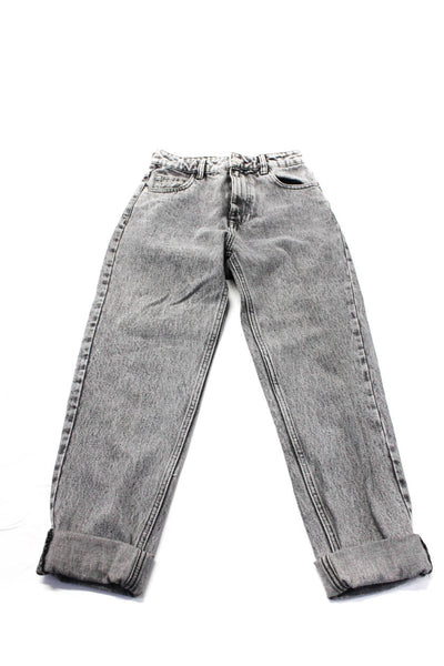 Zara Womens Distress Cuffed Button Tapered Straight Jeans Blue Size 2 00 Lot 3