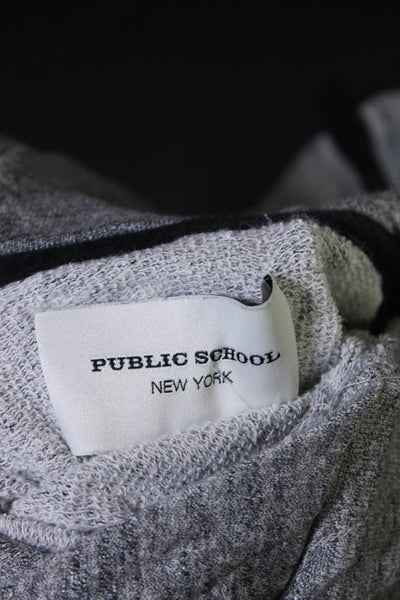 Public School Womens Knit Terry Hoodie Sweatshirt Heather Gray Size Extra Small