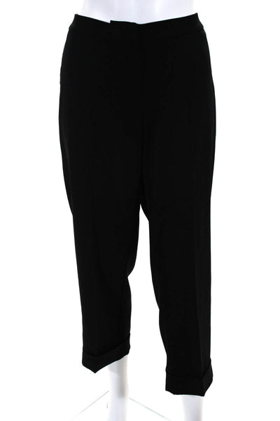 Brochu Walker Womens Zipper Fly Pleated Cuffed Trouser Pants Black Size Large