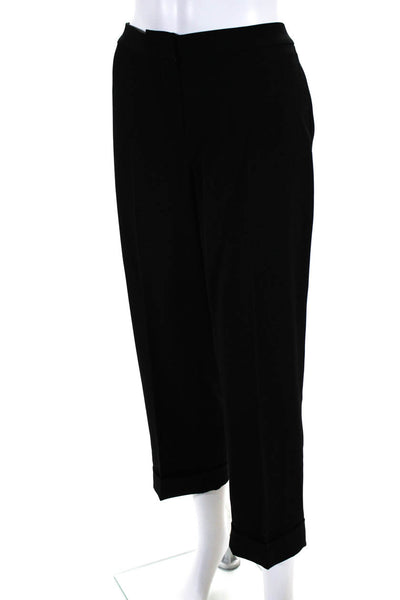 Brochu Walker Womens Zipper Fly Pleated Cuffed Trouser Pants Black Size Large