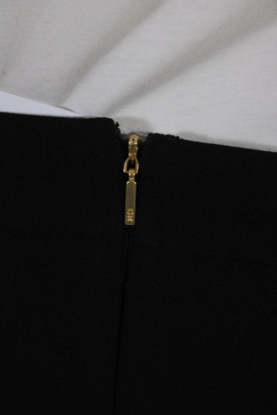 Donna Karan Womens Lace Trimmed Zipped Layered A-Line Midi Skirt Black Size 10