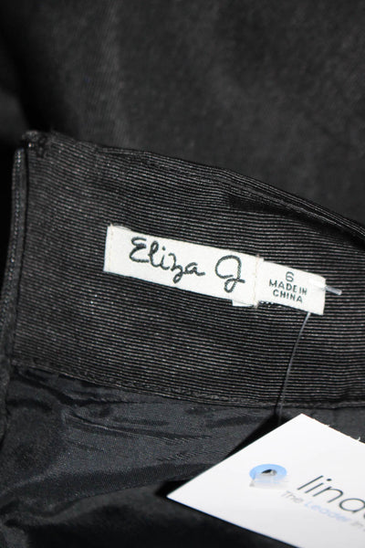 Eliza J Womens High Waist Back Zipped Pleated Mid-Calf A-Line Skirt Black Size 6