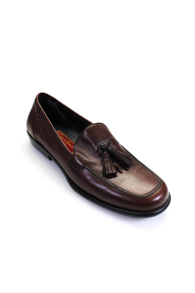 Cole Haan Mens Square Apron Toe Darted Tassel Slip-On Loafers Brown Size 9
