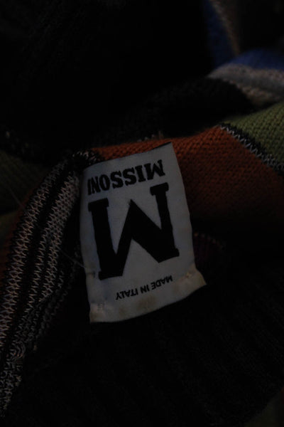 Missoni Women's Short Sleeve Chevron Print Button Down Sweater Multicolor Size 4