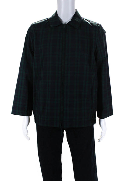 Bonobos Golf Men's Plaid Print Full Zip Basic jacket Blue Green Size M