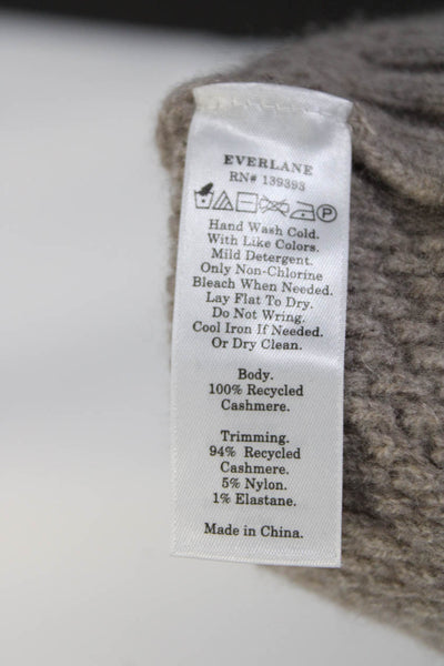 Everlane Womens The Cashmere Stroopwafel Turtleneck  Heathered Sand Size XS