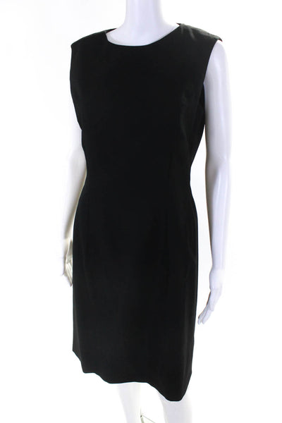 Noriko Maeda Womens Back Zip Sleeveless Crew Neck Sheath Dress Black Size JP 42