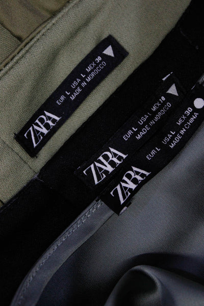 Zara Womens One Shoulder Tank Tops Blue Green Black Size Large Lot 3