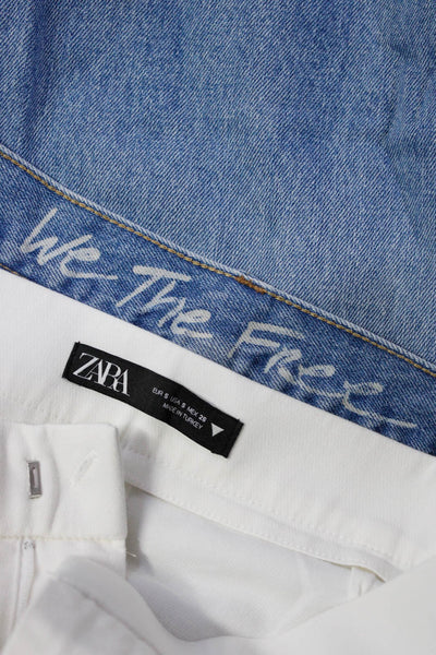 We The Free Zara Womens Distressed Slim Jeans Pants Blue White Size 29 S Lot 2