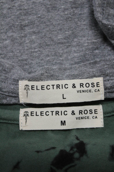 Electric & Rose Womens V Neck Tank Tops Green Gray Size Medium Large Lot 2