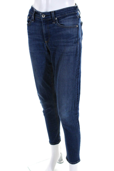 Rag & Bone Women's Medium Wash Mid Rise Ankle Skinny Jeans Blue Size 27
