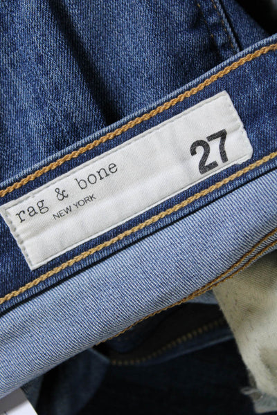 Rag & Bone Women's Medium Wash Mid Rise Ankle Skinny Jeans Blue Size 27