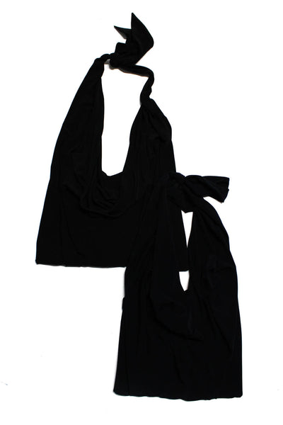 Abi Ferrin Women's Sleeveless Halter Cowl Neck Blouse Blue Black Size S, Lot 2