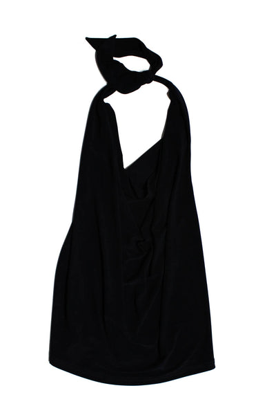 Abi Ferrin Women's Sleeveless Halter Cowl Neck Blouse Blue Black Size S, Lot 2