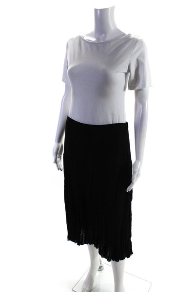 Stizzoli Womens Elastic Waistband Knee Length Knit A Line Skirt Black Size IT 54