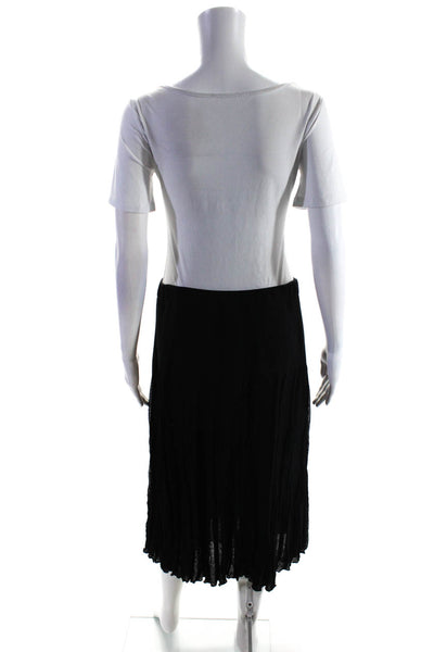 Stizzoli Womens Elastic Waistband Knee Length Knit A Line Skirt Black Size IT 54