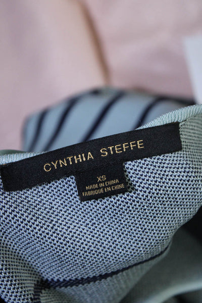 Cynthia Steffe Womens Striped Sleeveless A Line Dress Blue Size Extra Small