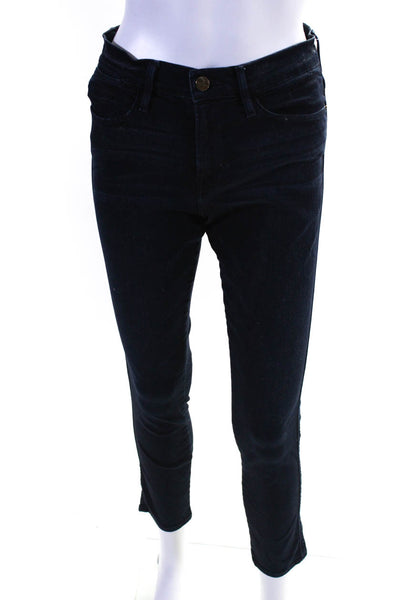 Frame Denim Womens High Waist Skinny Jeans Denim Pants Dark Blue Size 28