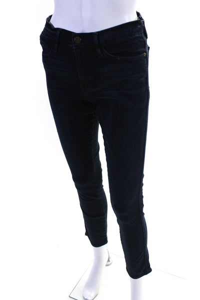 Frame Denim Womens High Waist Skinny Jeans Denim Pants Dark Blue Size 28