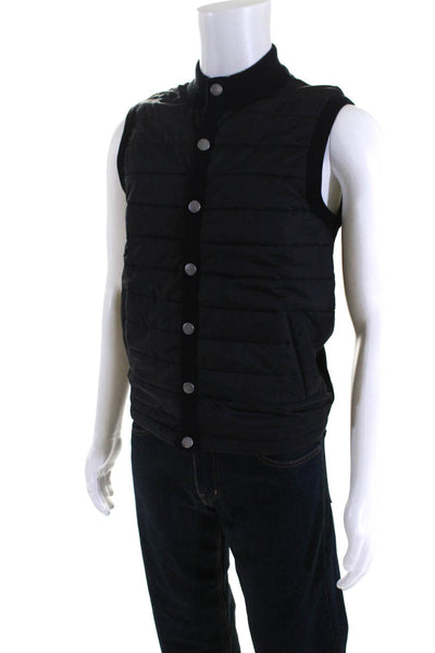 Barbour Women's Sleeveless Button Down Puffer Vest Black Size S