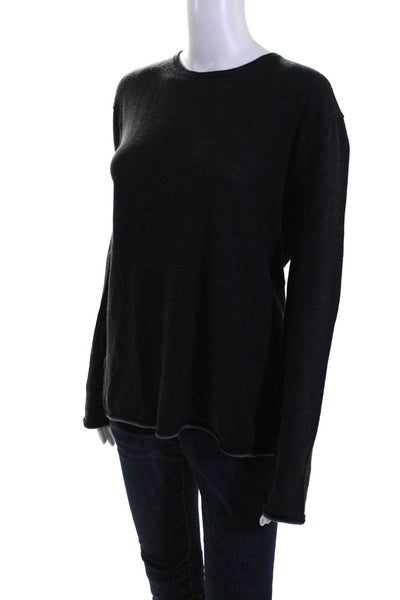 Rag & Bone Women's Round Neck Long Sleeves Crew Neck Blouse Black Size S