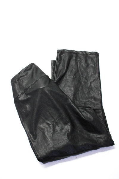 Joie Calvin Klein Womens Faux Leather Belted Pants Black Purple Size 4 XL Lot 2