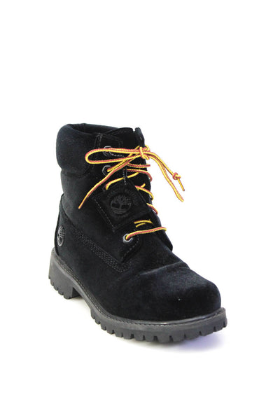 Timberland Women's Round Toe Lace Up Suede Lug Sole Boot Black Size 7