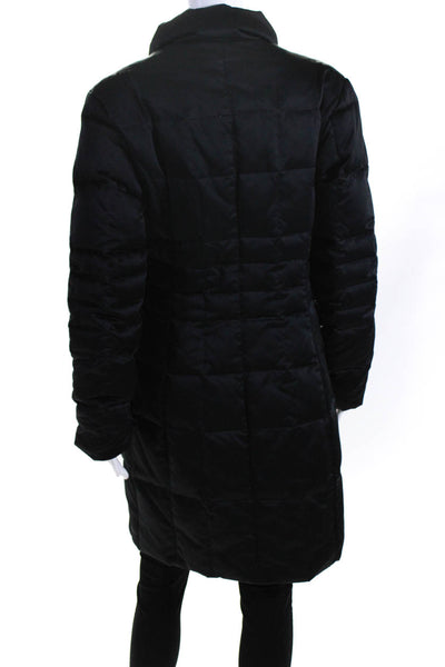Searle Womens Quilted Mock Neck Full Zip Mid-Length Puffer Coat Black Size 6