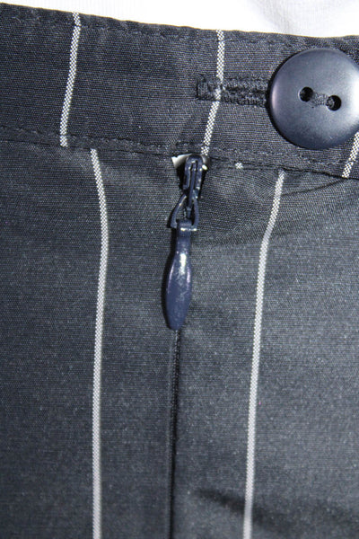 BASLER Womens Pinstripe Midi A Line Flare Skirt Navy Blue Size IT 46