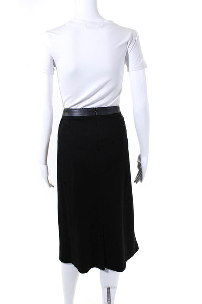 BASLER Womens Faux Leather Ponte Midi Pencil Skirt Black Size IT 48