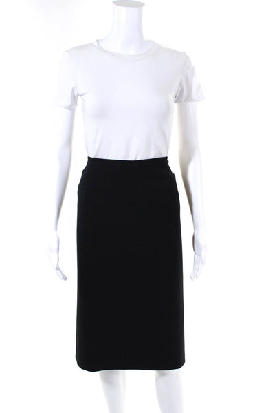 BASLER Womens Knee Length Lined Crepe Pencil Skirt Black Size 14