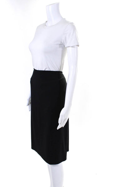BASLER Womens Knee Length Lined Crepe Pencil Skirt Black Size 14