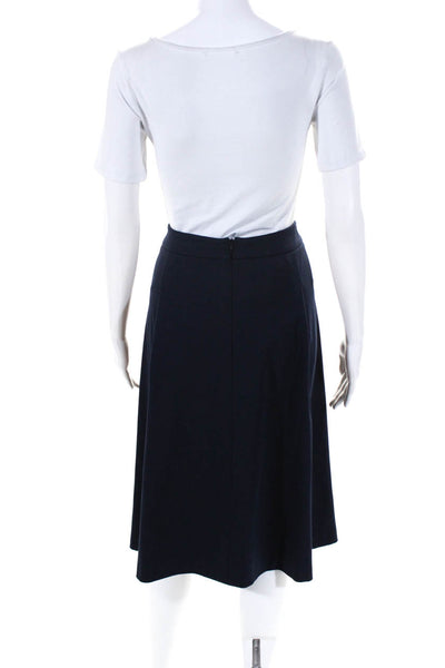 BASLER Womens Navy Blue Pleated Zip Back A-Line Unlined Skirt Size 46