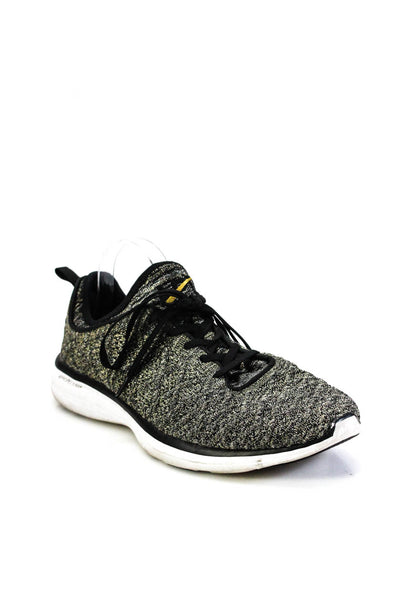 APL Mens Metallic Gold Black Canvas Slip On Athletic Sneaker Shoes Size 13