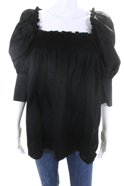 Adeam Womens Tulip Top Black Size L