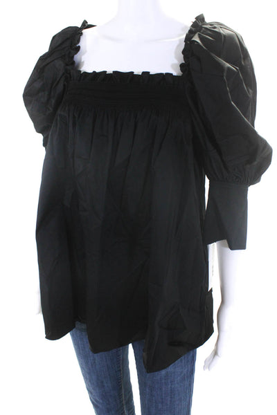 Adeam Womens Tulip Top Black Size L
