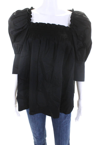 Adeam Womens Tulip Top Black Size M