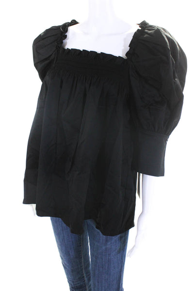 Adeam Womens Tulip Top Black Size M