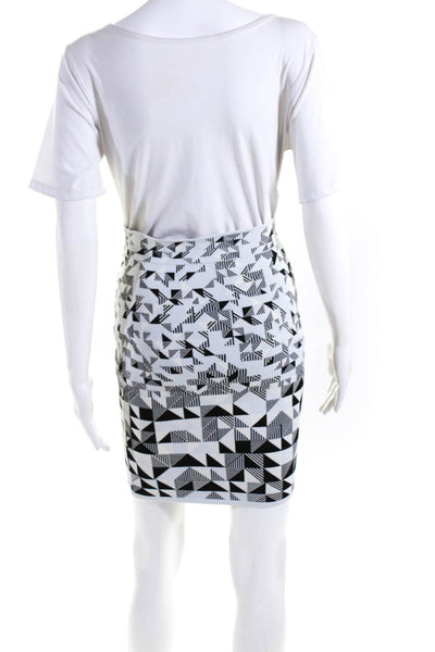 BCBG Max Azria Womens Elastic Waist Geometric Slip-On Mini Skirt Blue Size S