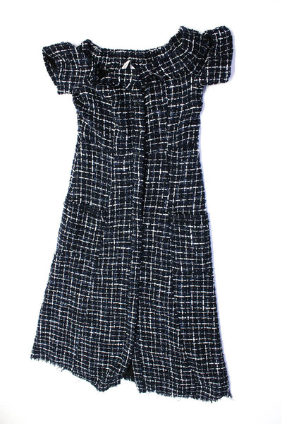 Lauren Ralph Lauren Zara Womens Silk Shirt Tweed Dress Brown Small Medium Lot 2