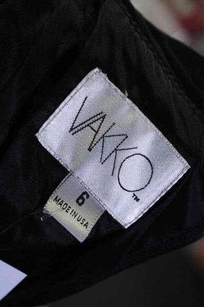 Vakko Womens Back Zip Knee Length Suede Pencil Skirt Black Size 6